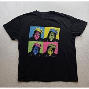 Notorious B.I.G. Black Graphic Crown Print Hip Hop Men's T-Shirt. Size XL